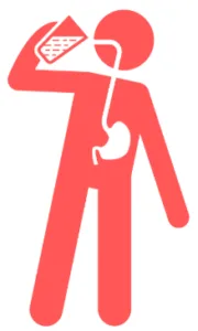Illustration d'une personne inhalant un produit.