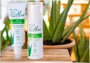 Gel d'Aloe Vera bio Pur Aloé, hydratant et nourrissant, avec 98 % d'Aloe Vera.