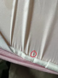 Trace noire suspecte sur drap, potentiellement liée à une punaise de lit