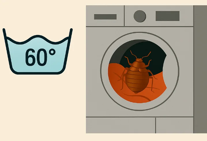 Laver les draps et vêtements à 60°C pour tuer efficacement les punaises de lit Lavage de linge infesté de punaises de lit à 60 degrés pour une désinfection efficace