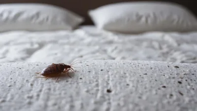 examiner punaise lit rampant surface texturee dans chambre coucher faiblement eclairee pendant heures du matin 257778 15362