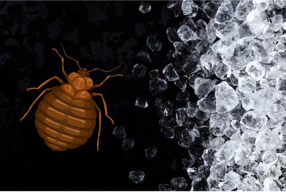 Punaises de lit exposées à la glace carbonique
